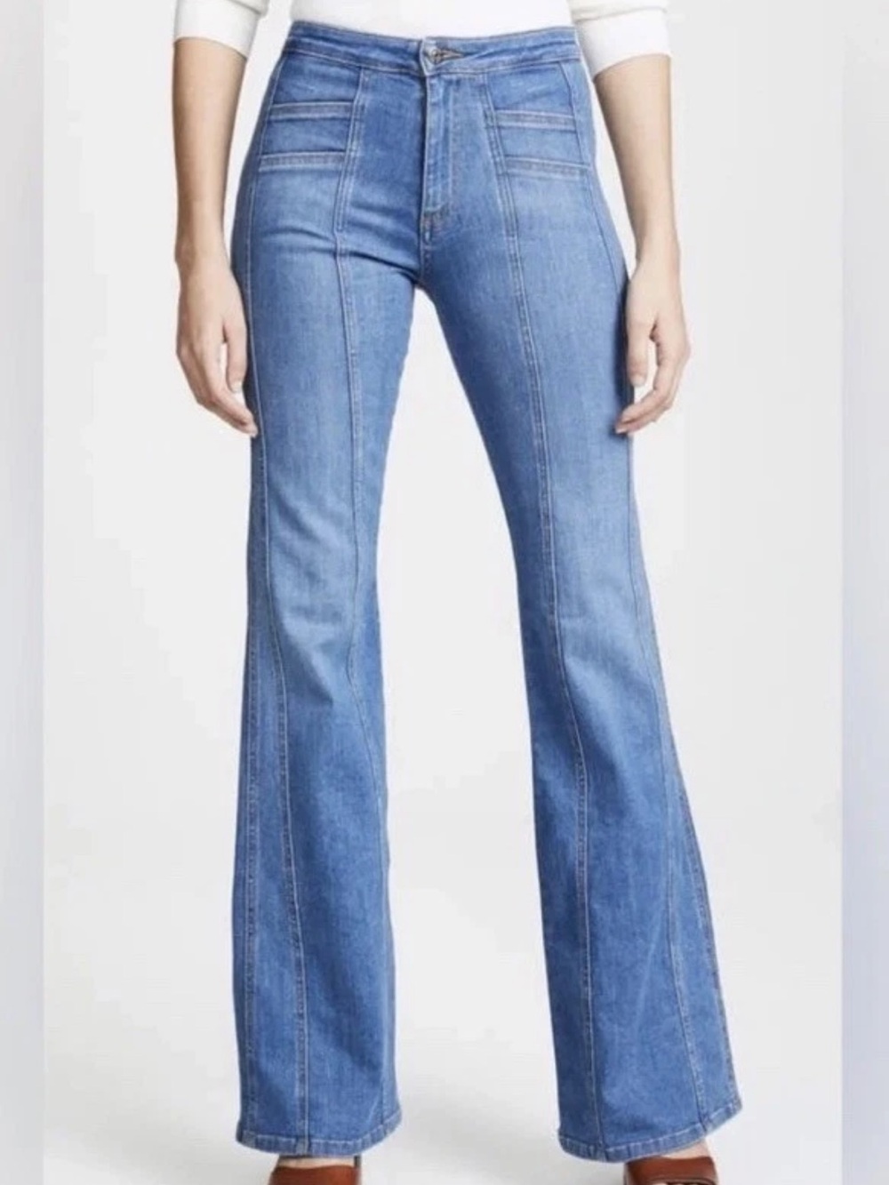 Veronica Beard Farrah Flare Denim Jeans Boardwalk Wash Size 24